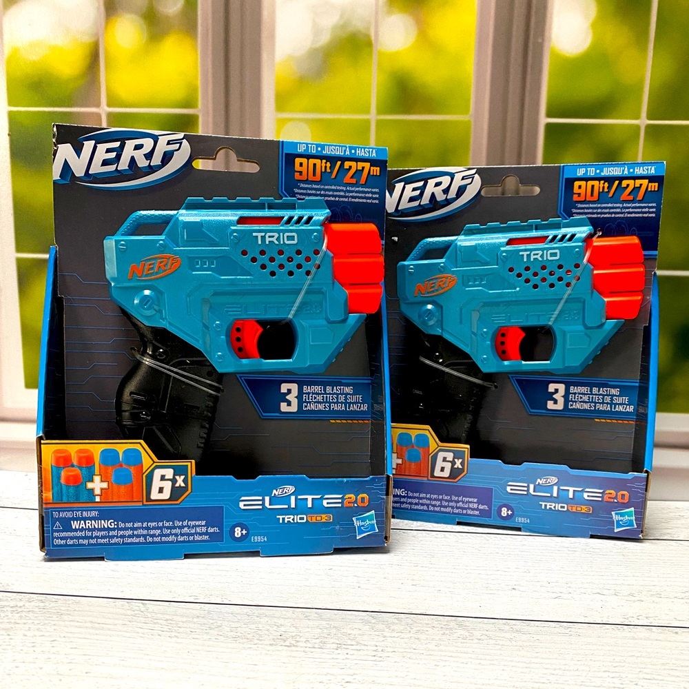 NIB Set of 2 Nerf Elite 2.0 Trio TD-3 Blaster 6 Dart Guns